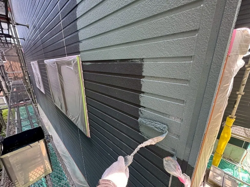 【熊本県 球磨郡 U様邸】外壁中塗り、上塗り